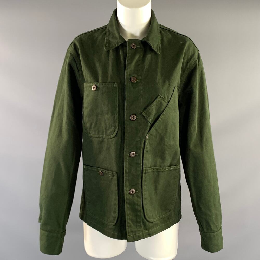 TELLASON Size S Green Hunter Green Cotton Cargo Jacket